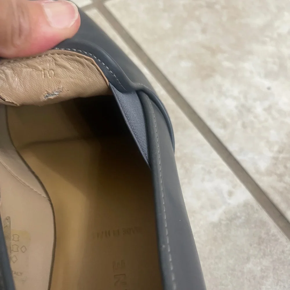 Everlane Navy Blue Leather Street Shoe Pointed Toe Slip On Sneaker Italy lady 10